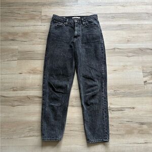 Levi’s Big E Acid Wash Black Denim Mom Jeans